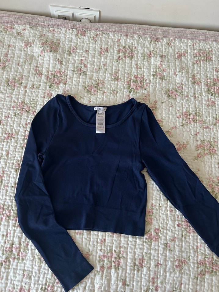 Addax Lacivert Uzun Kollu Bluz - Görsel 2