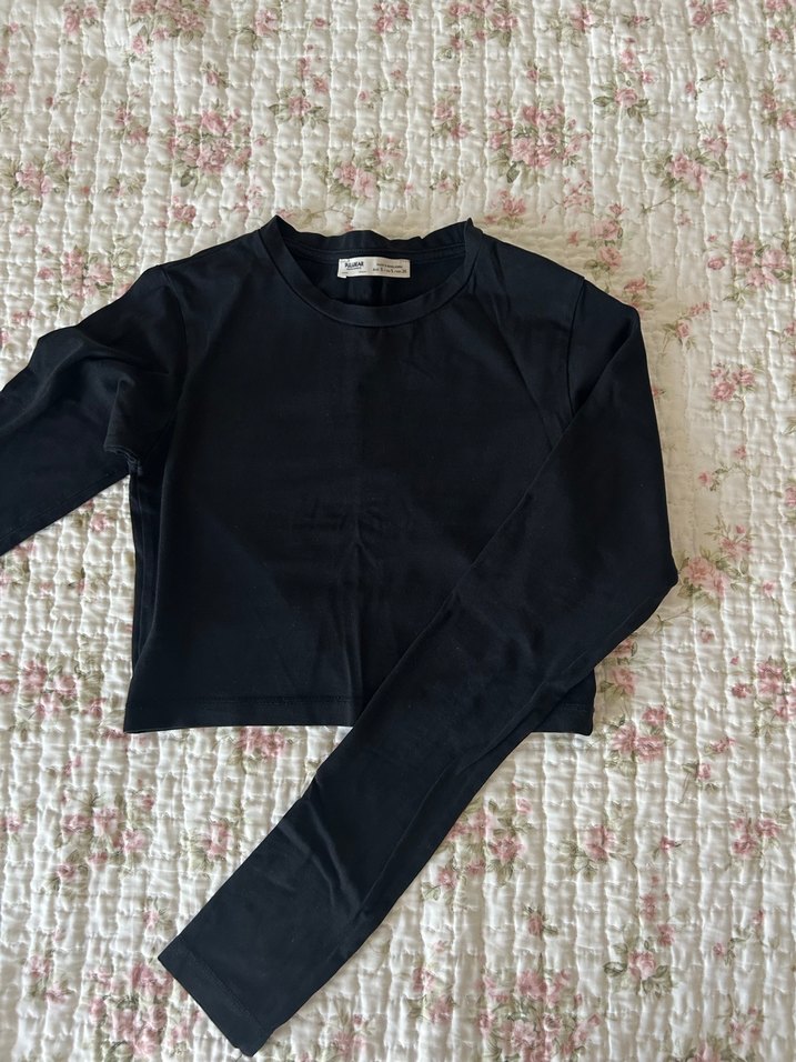 Kız Çocuk Siyah Uzun Kollu Bluz - Görsel 2