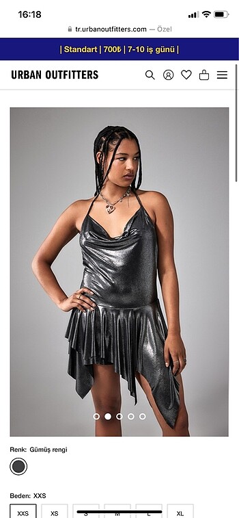 Urban Outfitters Silver Gümüş Elbise