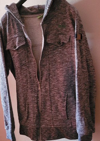 Gri Fermuarlı Kadın Sweatshirt