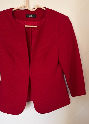 Kırmızı Düğmeli Kadın Blazer Ceket - Görsel 2