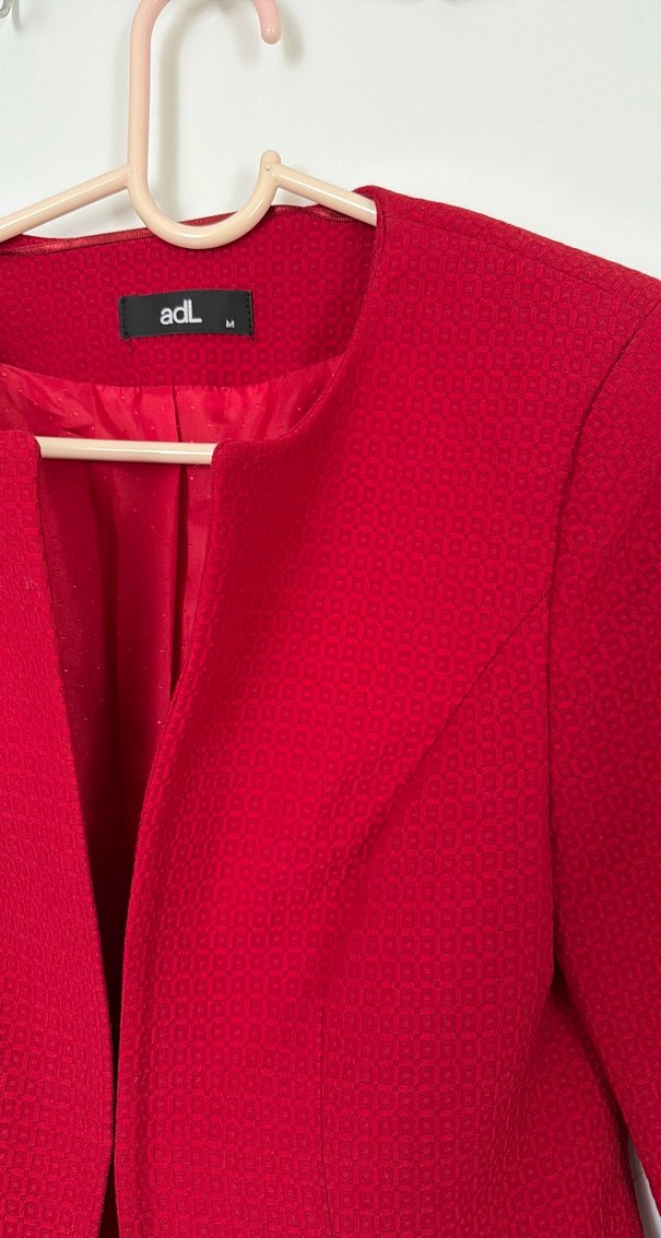 Kırmızı Düğmeli Kadın Blazer Ceket - Görsel 3