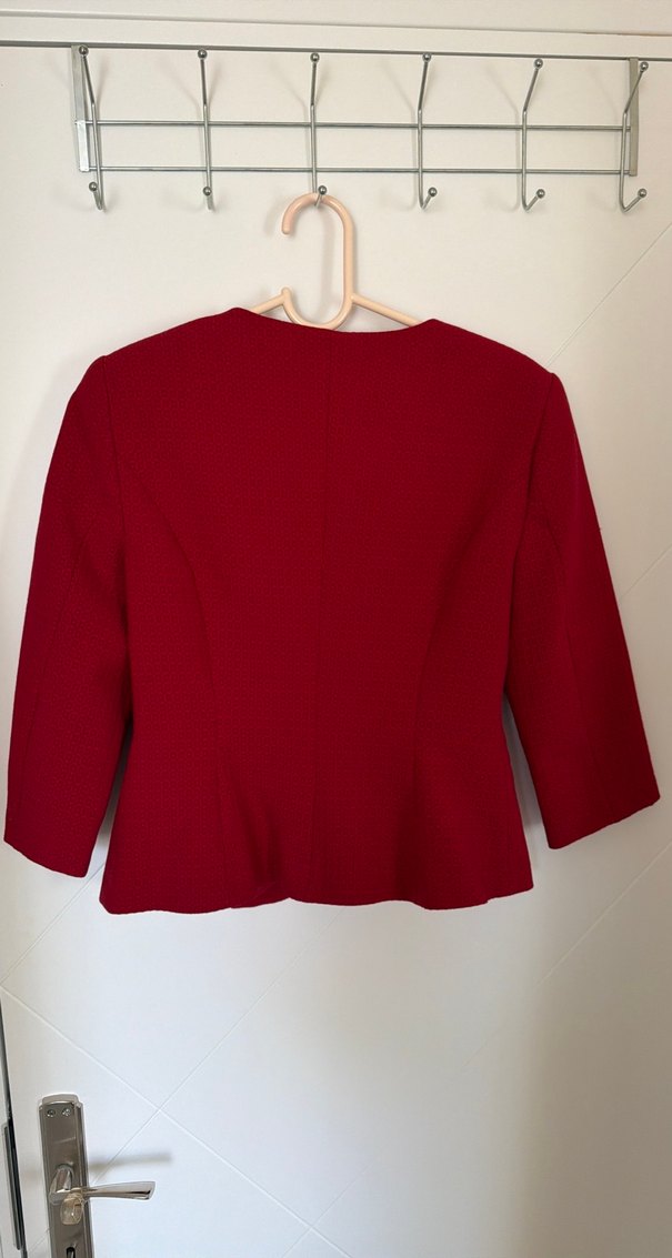Kırmızı Düğmeli Kadın Blazer Ceket - Görsel 4