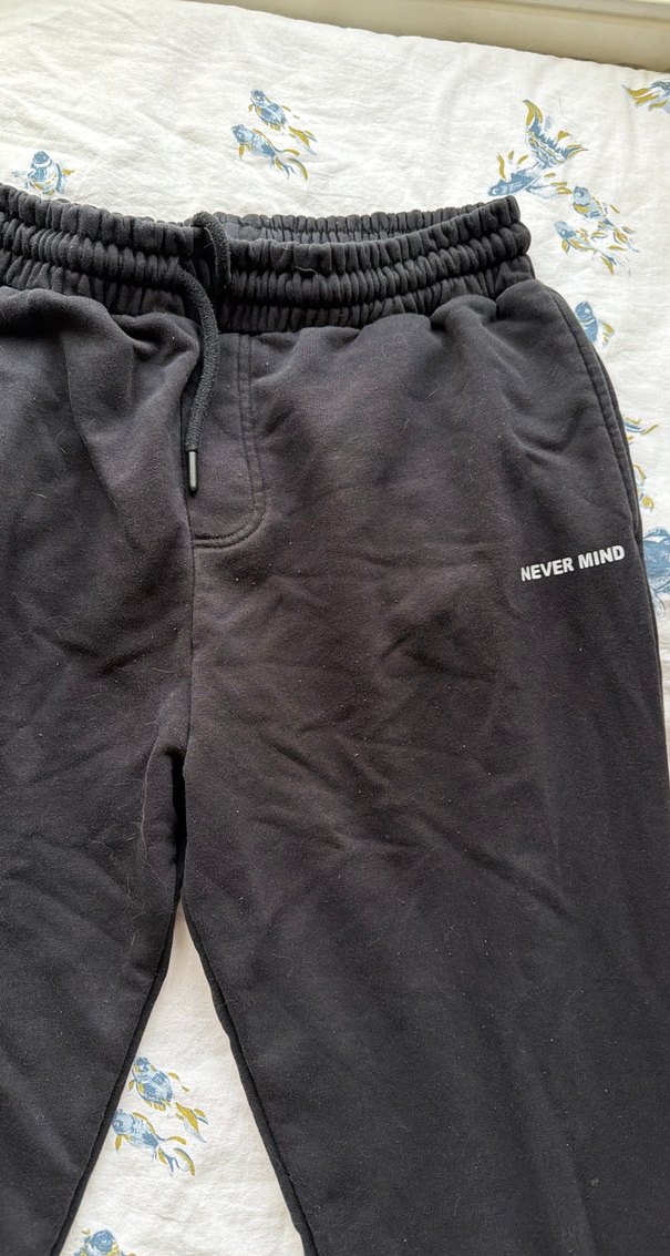 Erkek Siyah Pamuklu Rahat Kesim Eşofman - Görsel 2