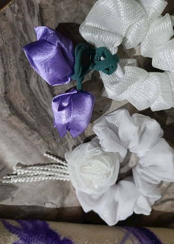 Bohem Çok Renkli laleli Saç Tokası - Görsel 3