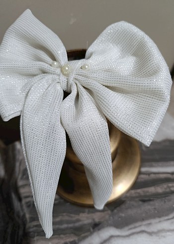 İnci İşlemeli Beyaz Gelin Aksesuarı - Görsel 4