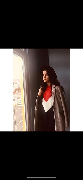 Zara gri kaban - Görsel 7