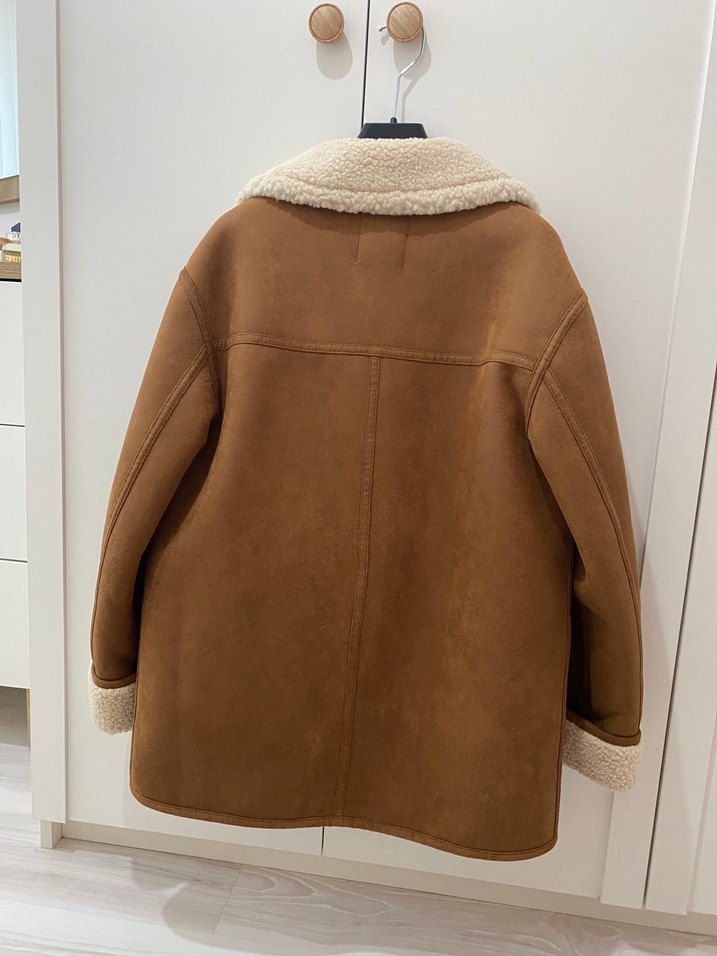 Mango Süet Teddy Kaban - Görsel 3