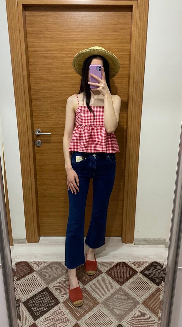 Mango pötikareli bluz - Görsel 5