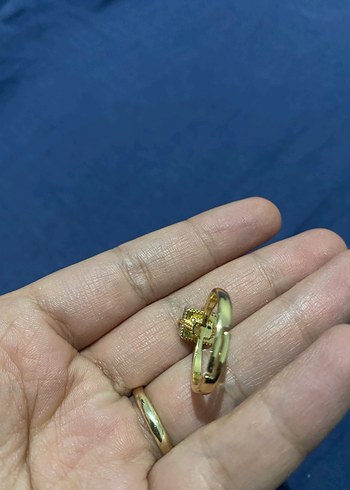 Çelik Altın Renkli Tek taş - Görsel 4