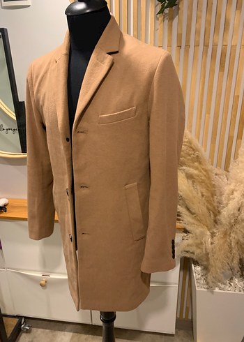 H&M H&m man Bej Düğmeli Erkek Kaban