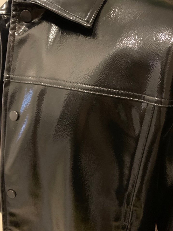 Zara man rugan  Siyah Midi Deri Ceket - Görsel 3