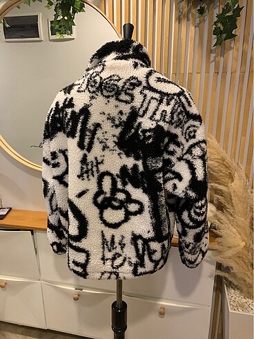 xl Beden beyaz Renk Zara man peluş kalın kaban