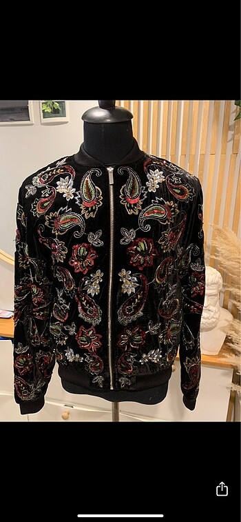 Zara man payetli süet ceket - Görsel 2