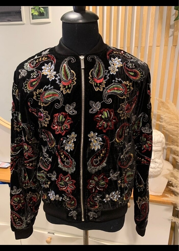 Zara man payetli süet ceket - Görsel 2