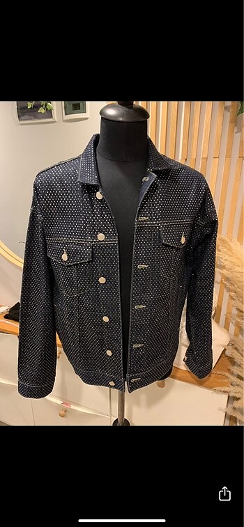 Zara man taşlı denim ceket