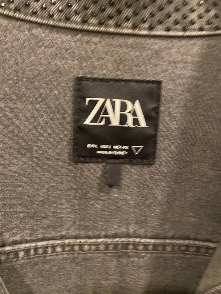 Zara Gri Denim Ceket — görsel 7/8