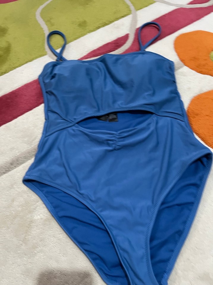 Mavi Askılı Kadın Mayo - Görsel 3