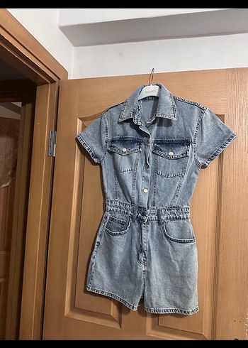 Kadın Kısa Kot Tulum - Görsel 3