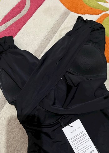 Siyah Drapeli Kadın Mayo - Görsel 5