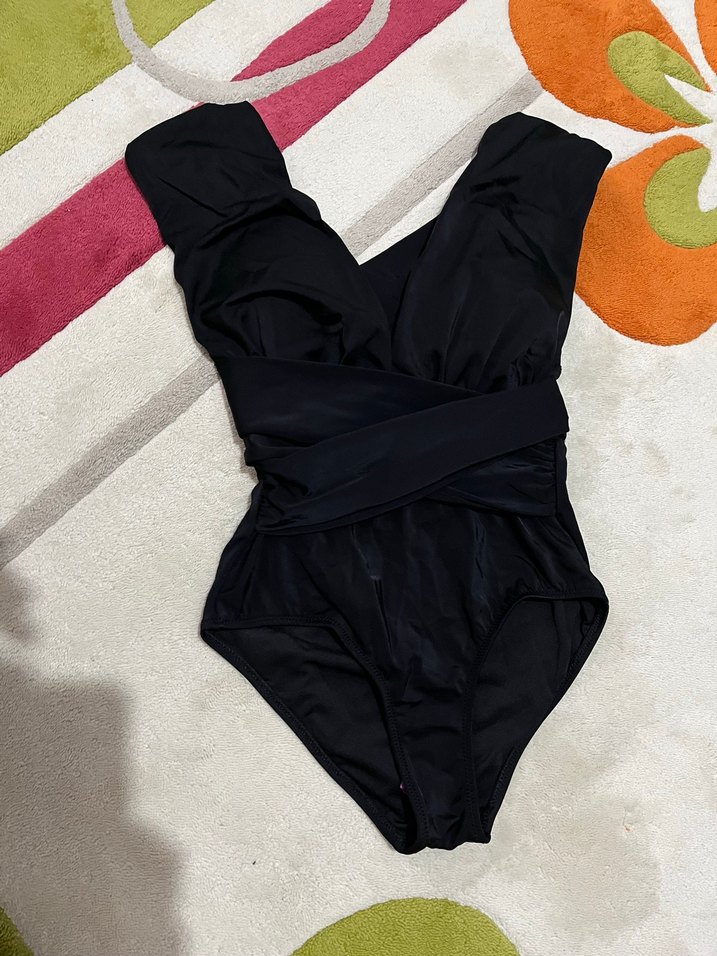 Siyah Drapeli Kadın Mayo - Görsel 2