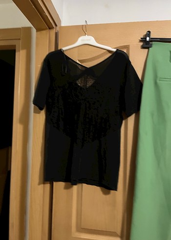 Kadın Yeşil Mini Rahat Kesim Kumaş Pantolon - Görsel 10