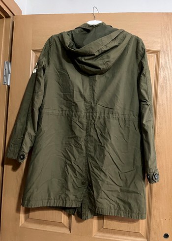 Nakışlı Haki Kadın Midi Ceket - Görsel 9