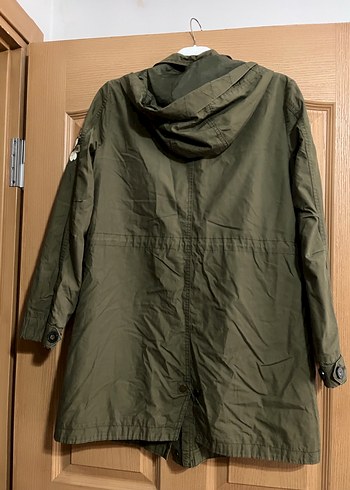 Nakışlı Haki Kadın Midi Ceket - Görsel 7