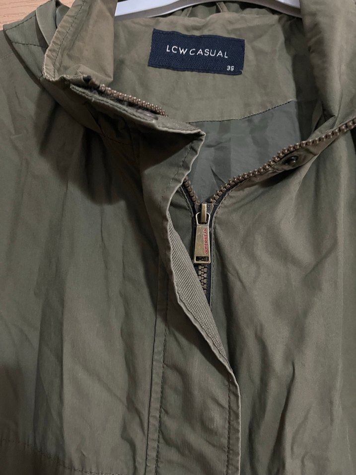 Nakışlı Haki Kadın Midi Ceket - Görsel 5