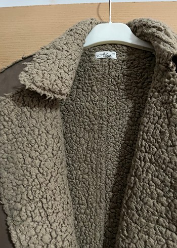 Kürk Detaylı Uzun Süet Kadın Kaban - Görsel 7