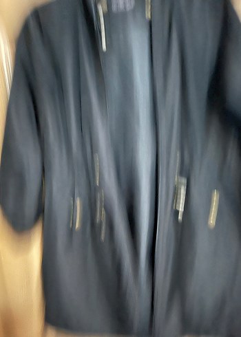 Siyah Kadın Midi Ceket, Gevşek Kesim - Görsel 4