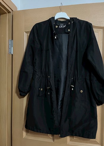 Siyah Kadın Midi Ceket, Gevşek Kesim - Görsel 3