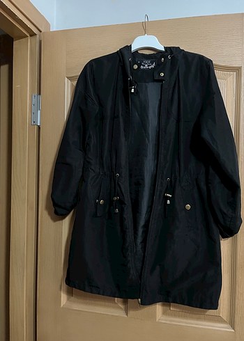 Siyah Kadın Midi Ceket, Gevşek Kesim - Görsel 2