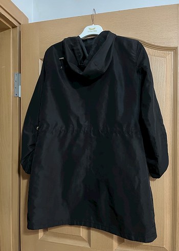 Siyah Kadın Midi Ceket, Gevşek Kesim - Görsel 6