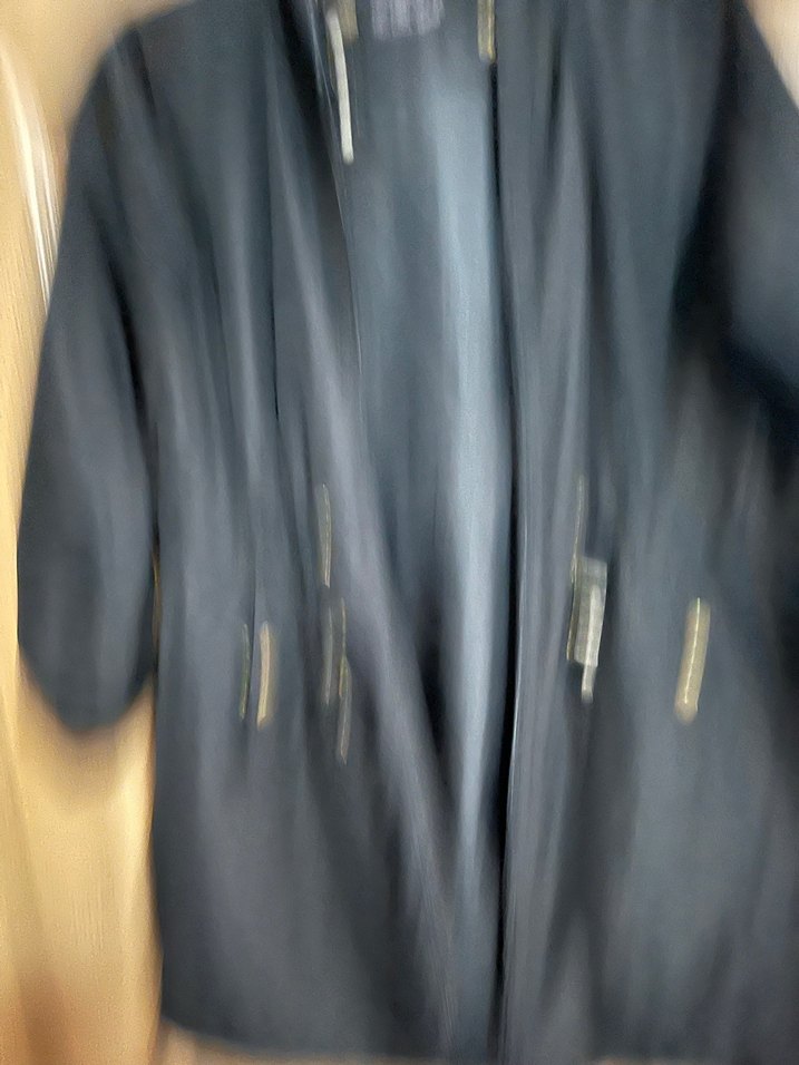 Siyah Kadın Midi Ceket, Gevşek Kesim - Görsel 4