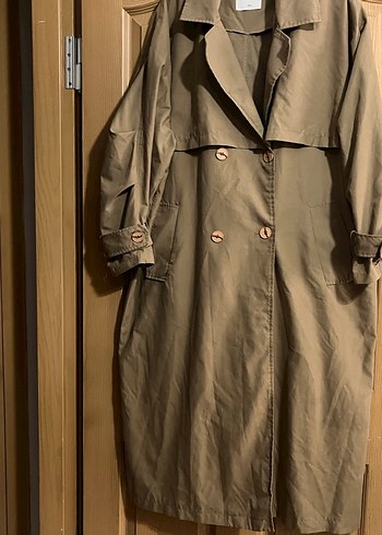 Bej Uzun Kadın Trençkot - Görsel 2