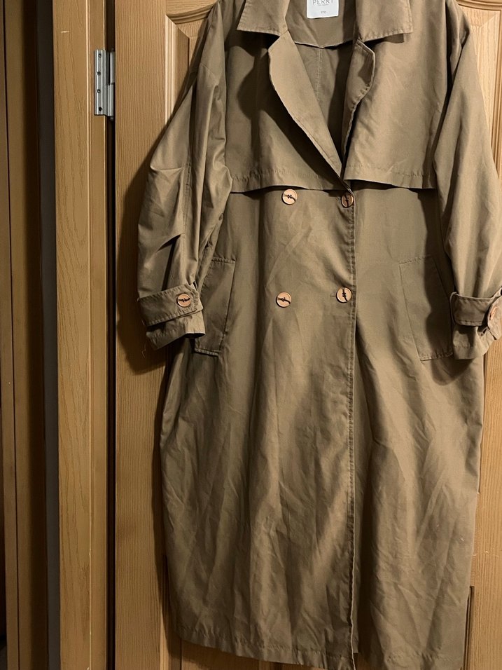 Bej Uzun Kadın Trençkot - Görsel 3