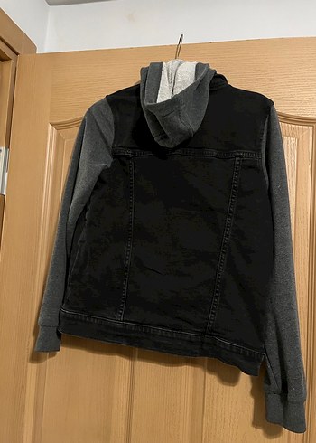 Gri Kol Detaylı Kadın Kot Ceket - Görsel 6