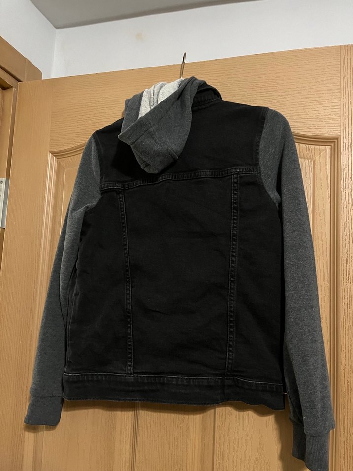 Gri Kol Detaylı Kadın Kot Ceket - Görsel 5