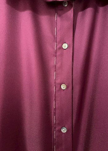 Mor Düğmeli Kadın Gömlek - Görsel 11