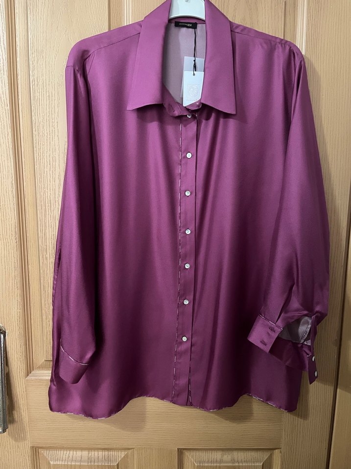 Mor Düğmeli Kadın Gömlek - Görsel 2