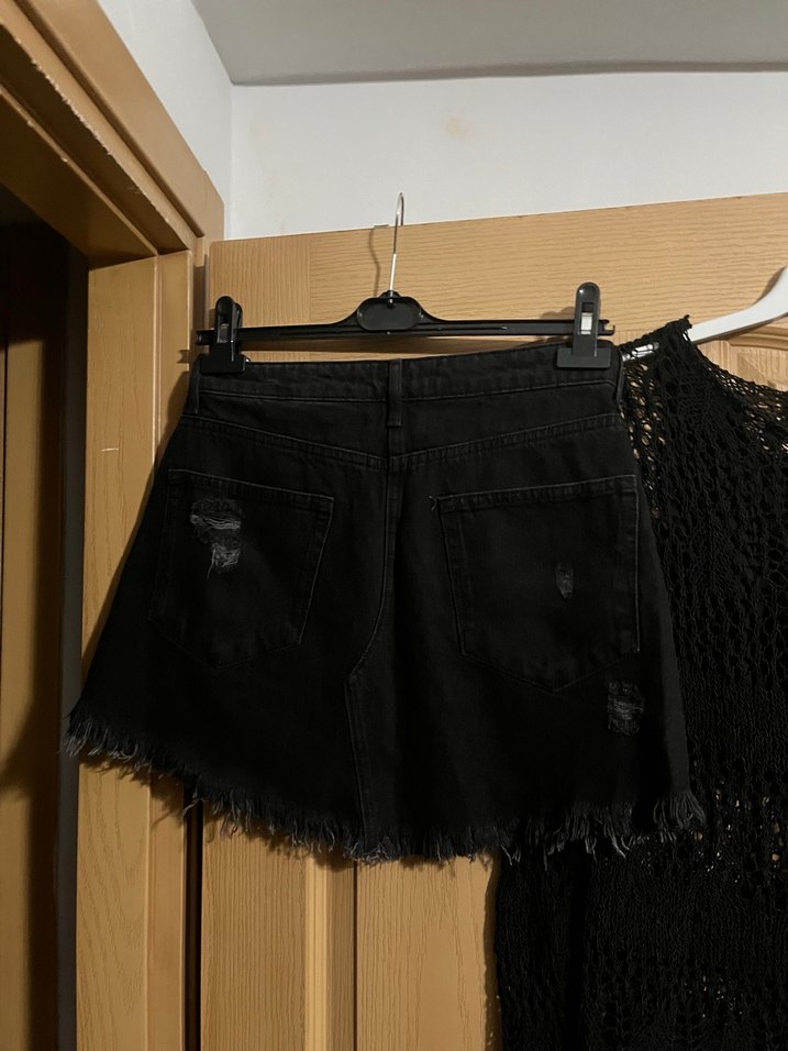 Siyah Örgü Mini Kadın Kazak - Görsel 4