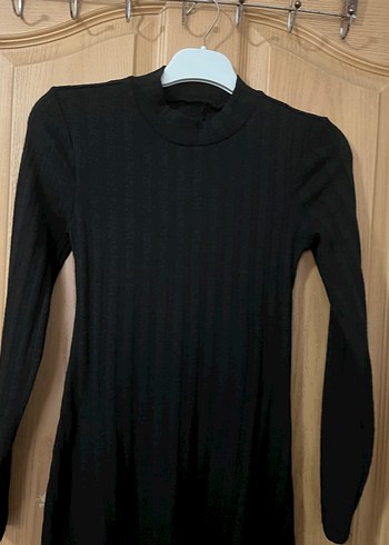 Uzun Kollu Siyah Piliseli Uzun Elbise - Görsel 6