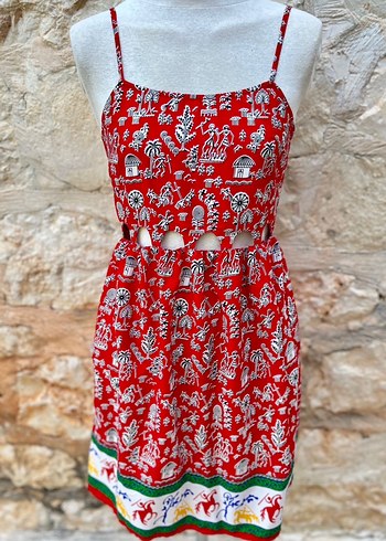 Kız Çocuk Renkli Bohem Yazlık Elbise - Görsel 9