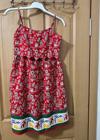 Kız Çocuk Renkli Bohem Yazlık Elbise - Görsel 7