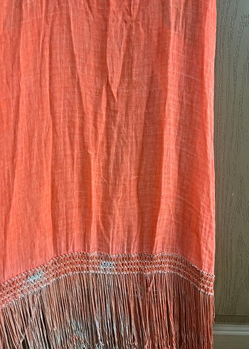 Püsküllü Turuncu Bohem Kolsuz Pilajlık - Görsel 3