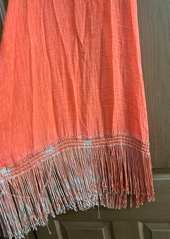 Püsküllü Turuncu Bohem Kolsuz Pilajlık - Görsel 4