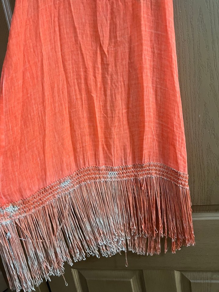 Püsküllü Turuncu Bohem Kolsuz Pilajlık - Görsel 4