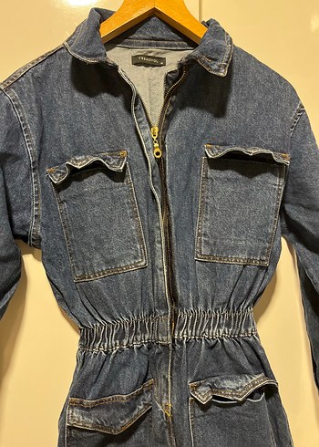 Kadın Lacivert Denim Tulum