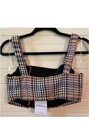 xs Beden GLAMOROUS TWEED KISA ÜST 